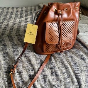 Patricia Nash Leather Crossbody/Shoulder Bucket Purse